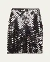 Zankov Yumi Sequined Mesh Skirt In Black