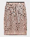 Zankov Yumi Sequined Mesh Skirt In Multi