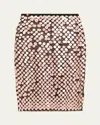 Zankov Yumi Sequined Mesh Skirt In Pink