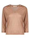 Zanone Fine-knit V-neck Jumper In Brown