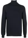 Zanone Turtleneck Cuffed-sleeve Sweater In Blue