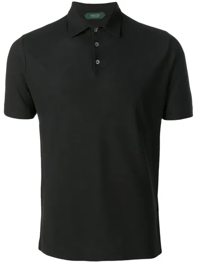 Zanone Basic Polo Shirt In Black