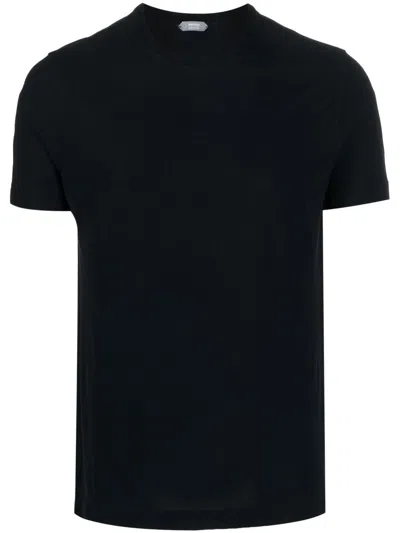 Zanone Basic Round-neck Tshirt In Blau