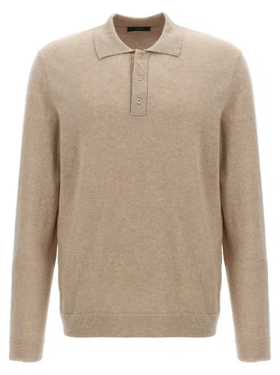 ZANONE BEIGE CASHMERE WOOL POLO SHIRT