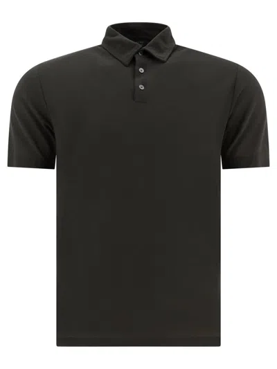 ZANONE ZANONE BLACK POLO SHIRT