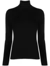 Zanone Fine-knit Certified Flexwool Slim Fit Turtleneck Sweater In Black