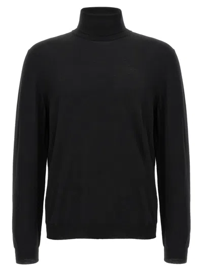 ZANONE BLACK WOOL TURTLENECK SWEATER