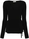 Zanone Ribbed Wool Blend Wallet Sweater In Black