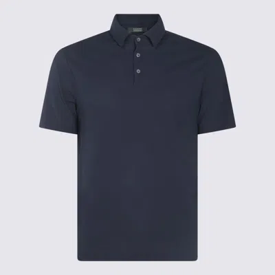 Zanone Blue Cotton Polo Shirt In Blu Aperto