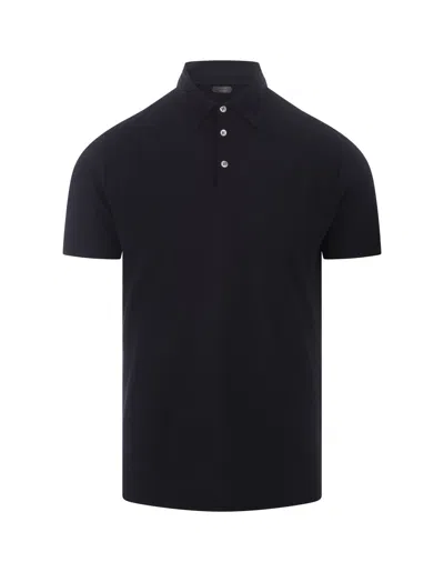 Zanone Blue Cotton Short-sleeved Polo Shirt