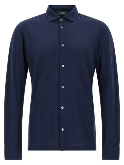 ZANONE BLUE ICE COTTON SHIRT