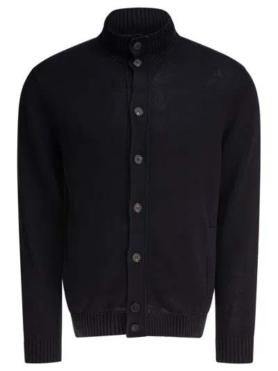 ZANONE ZANONE BLUE LINEN KNITWEAR