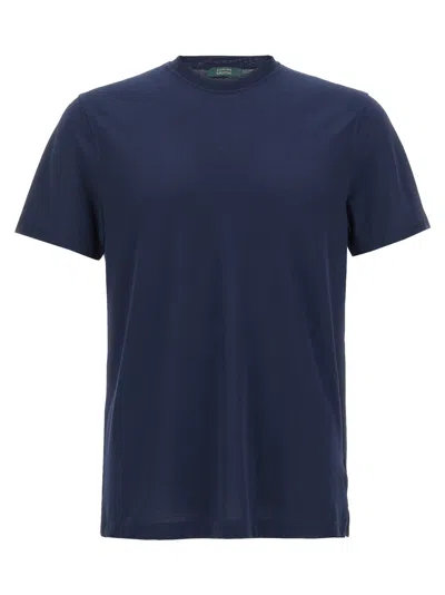ZANONE NAVY BLUE ICE COTTON T-SHIRT