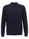 Zanone Wool Polo Shirt Collar Cuffs Hem In Black