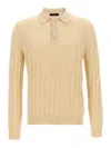 Zanone Wool Braided Pattern Polo Shirt