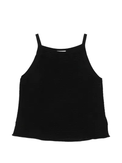 Zanone Bretel Ribbed-knit Top In Black