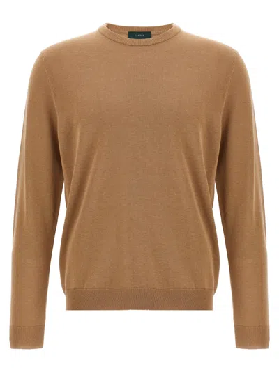 ZANONE BROWN COTTON SWEATER