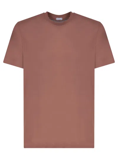 Zanone Brown Cotton T-shirt