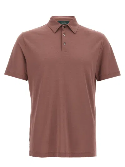 ZANONE BROWN ICE COTTON POLO SHIRT