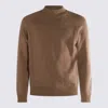 Zanone Crewneck Sweater With Raglan Sleeves And Ribbed Finish In Brown