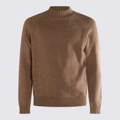 ZANONE BROWN WOOL KNITWEAR