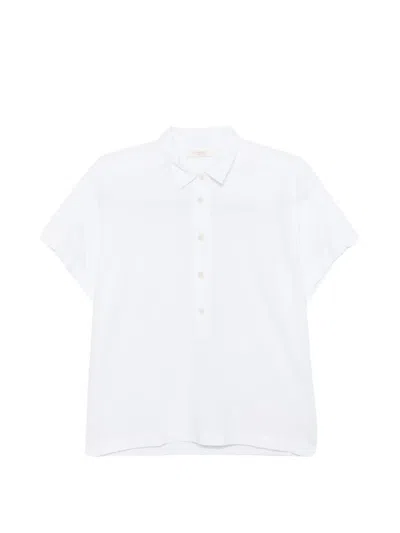 Zanone Button Cotton Polo Top In White