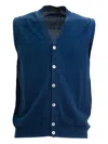 Zanone Button-front Vest In Blue