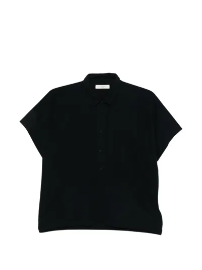 Zanone Button Polo Top In Black