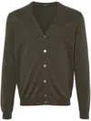 Zanone Button-up Cotton Cardigan In Green
