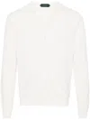 Zanone Button-up Cotton Cardigan In White