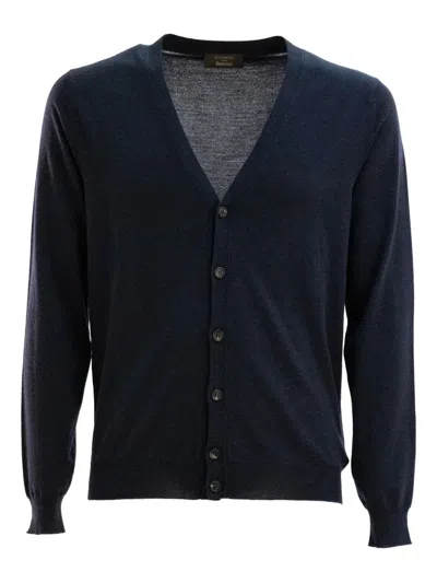 Zanone Buttoned Cardigan In Blue