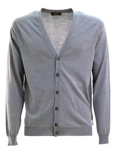 Zanone Buttoned Cardigan In Gray