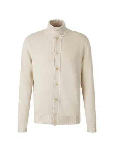 Zanone Buttoned Cardigan In Neutral