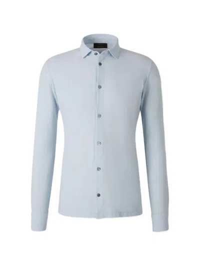 Zanone Buttoned Long-sleeve Shirt In Blue
