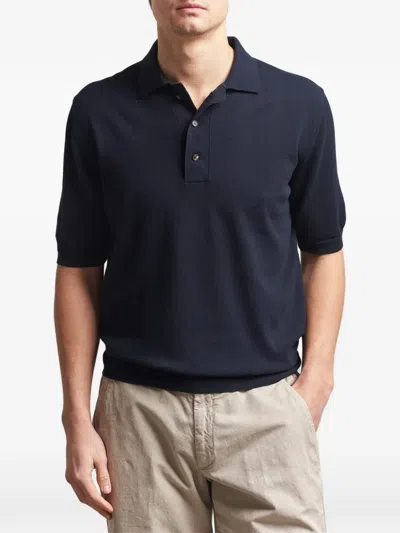 Zanone Buttoned Polo Shirt In Blue