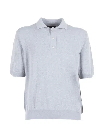 Zanone Buttoned Polo Shirt In Gray