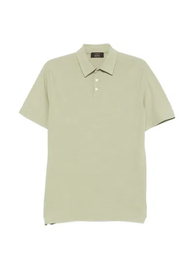 Zanone Mens Polo Shirt Short Sleeve Collar In Green