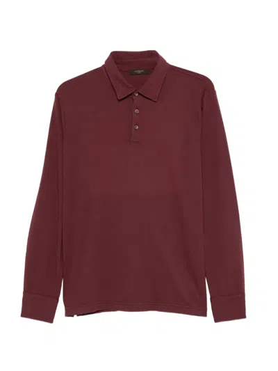 Zanone Poloshirt Mit Knopfleiste In Red