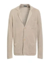 Zanone By Slowear Man Cardigan Beige Size 48 Linen, Cotton In Neutral