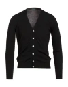 Zanone By Slowear Man Cardigan Black Size 36 Virgin Wool, Polyamide