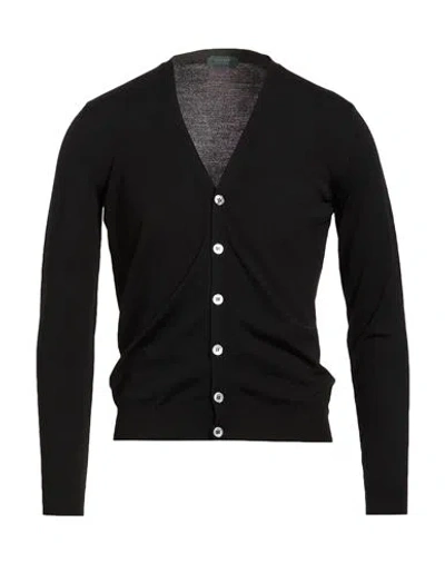 Zanone By Slowear Man Cardigan Black Size 36 Virgin Wool, Polyamide