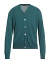Zanone By Slowear Man Cardigan Deep Teal Size 46 Cotton In Blue