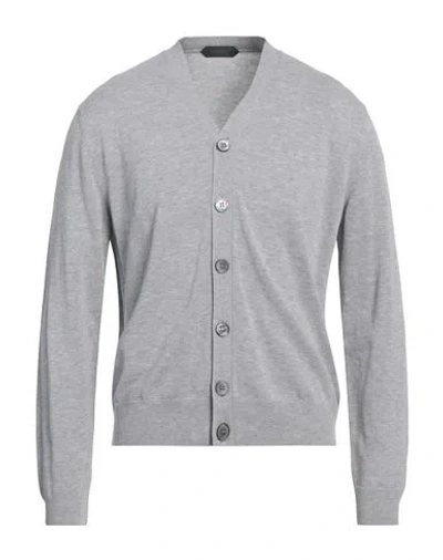 Zanone By Slowear Man Cardigan Light Grey Size 44 Cotton In Gray