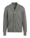 Zanone By Slowear Man Cardigan Military Green Size 44 Linen, Cotton