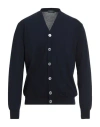 Zanone By Slowear Man Cardigan Navy Size 46 Cotton In Blue