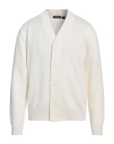 Zanone By Slowear Man Cardigan White Size 44 Linen, Cotton