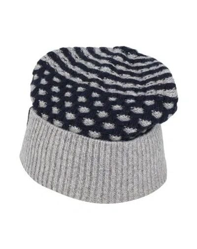Zanone By Slowear Man Hat Midnight Blue Size Onesize Virgin Wool In Gray