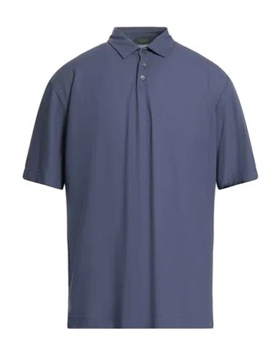 Zanone By Slowear Man Polo Shirt Dark Purple Size 44 Cotton In Blue