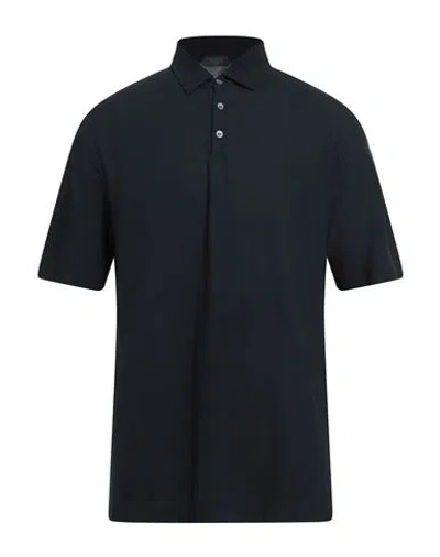 Zanone By Slowear Man Polo Shirt Midnight Blue Size 42 Cotton In Black