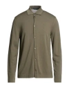 Zanone By Slowear Man Shirt Military Green Size 42 Virgin Wool, Polyamide